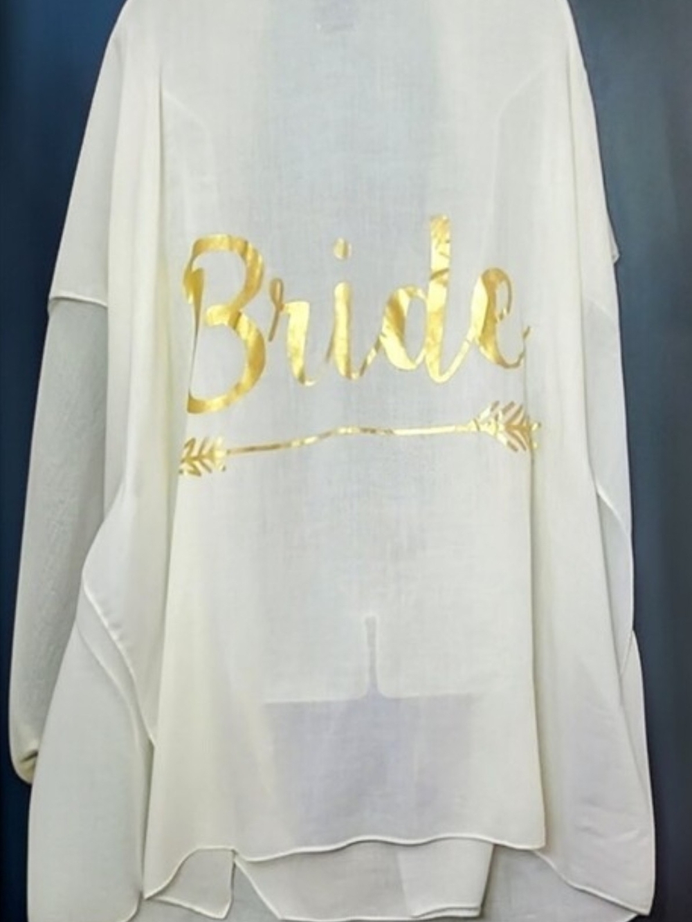 C.C White Tunic with Gold "Bride" Foil Print
